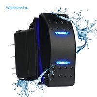 Interrupteur à bascule momentané marche/arrêt/marche étanche 12V/20A 24V/10A 7 broches DPDT avec LED bleue pour bateau marin, voiture, camion, caravane