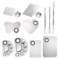 Kit de Palette de Mélange de Maquillage en Acier Inoxydable, Spatule à Fond de Teint, Grattoir, Outil de Mélange Cosmétique, Vente en Gros, Logo Personnalisé