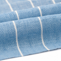 Tissu tissé 100 % polyester teint en fil, léger, écologique, respirant, infroissable, à rayures, pour la décoration intérieure des chambres de filles