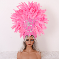 Tocado Decorativo de Plumas y Pedrería en Forma de Estrella de Alta Calidad para Disfraces de Halloween, Cosplay, Carnaval y Baile