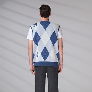 Customized Anti-Wrinkle Autumn Winter Knit Jumper Casual Sleeveless Full Zipper Knitwear Wool <b>Sweater</b> <b>Vest</b> - Product Image 3