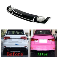 Diffuseur de pare-chocs arrière de style Rs3 et kit de carrosserie d'embout d'échappement pour Audi A3 Rs3 2016-2019