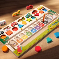 Tablero Sensorial Montessori para Bebés de 0 a 3 Años, Juguete Educativo de Madera para el Desarrollo de la Inteligencia, Tablero de Actividades Certificado para Niños Pequeños, Unisex