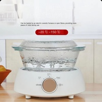 Four à micro-ondes de grande capacité, plats de cuisson ronds ovales à haute teneur en borosilicate avec couvercle en verre