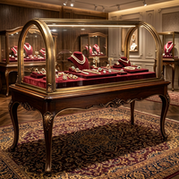 Comptoir de présentation de bijoux de luxe avec éclairage LED, vitrine en verre, armoire de rangement pour bijouteries, montres, boutiques, centres commerciaux