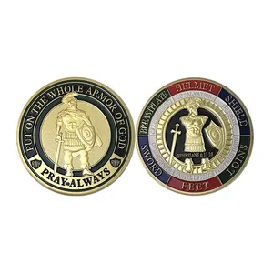 Armor Of God Gold Plated Challenge Coins Prayer Commemorative Collector Coins