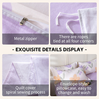 Parure de lit en coton 100 % personnalisée en gros, 4 pièces, drap, housse de couette, taille King, taille Queen, taille Full, super douce, luxueuse