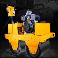 Compacteur de sol pour travaux de construction, rouleau à double tambour pour asphalte et béton