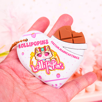 Porte-clés LED personnalisé avec logo du fabricant, 2D, 3D, mignon, promotionnel, étanche, forme carrée, style créatif, design chocolat, PVC