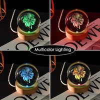 Base lumineuse LED mini en cristal personnalisée OEM/ODM pour poteaux en bois ronds, blanc chaud, alimentation USB, éclairage intérieur pour la maison et l'hôtel