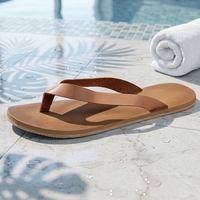 Sandales d'été tendance Brounvanm pour hommes en cuir véritable, antidérapantes, résistantes à l'usure, à bout ouvert, avec semelle en caoutchouc