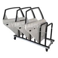 Chariot de présentation multifonctionnel en métal épaissi à quatre roues pour panneaux de porte de voiture, support de rangement mobile réglable, capacité de charge 80 kg