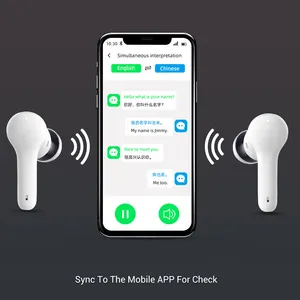 Toptan Bluetooth tercüme kulaklık müzik kulaklıklar özel Logo kablosuz çeviri kulakiçi kulaklık