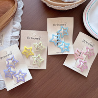 Barrette à cheveux géométrique en alliage pour enfants, série de couleurs macaron douces et fraîches, barrette étoile émaillée