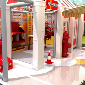 Casetta Gioco a Tema Pompieri per Aree Gioco Interne Sicure e Divertenti per Piccoli Vigili del Fuoco - Product Image 1