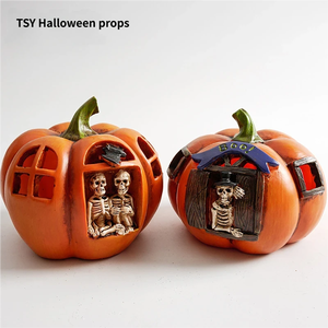 <b>Halloween</b> New Plastic Pumpkin Skull LED Lamp Ornament Retro Fashion China <b>Decorative</b> Props for Bar & Shopping Mall - Product Image 1