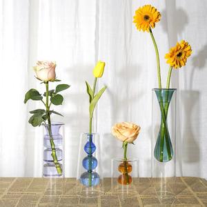 Jarrón de cristal con diseño creativo, florero decorativo moderno y colorido para mesa, venta al por mayor - Product Image 5