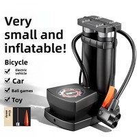 Pompe à pied portable BAIMEI pour vélo avec valve Schrader, en plastique, alliage d'acier et aluminium