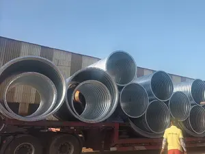 Acessórios para tubos de túnel de rio de ponte personalizáveis OEM para soldagem de tubo de bueiro galvanizado corrugado de grande diâmetro de 24 polegadas - Fábrica