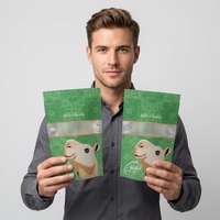 Sachet d'emballage personnalisé en PE pour épices, résistant à l'humidité, refermable avec fermeture éclair, pochette autoportante pour aliments pour bébés et chewing-gum 100g 200g