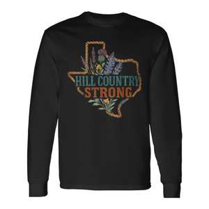 T-shirt à manches longues Hill Country Strong Texas, soutenez Hill Country Strong - Product Image 1