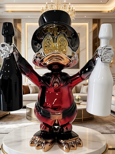Scultura in Resina Placcata Moderna e Trendy di Donald Duck, Bestseller Transfrontaliero per Ingressi di Hotel e Interni di Alta Classe - Product Image 3