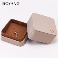 Boyang Coffret Cadeau de Bijoux de Luxe en Cuir, Collier Bague Couvercle et Base, Nouvelle Conception Personnalisée