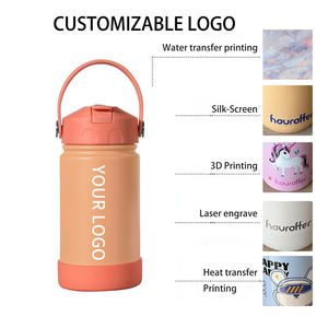 Houroffer Borraccia Termica in Acciaio Inox da 12oz con Logo Personalizzato, Bottiglia d'Acqua a Doppia Parete Isolata <span class=keywords><strong>per</strong></span> Regali Aziendali con Coperchio Sicuro - Product Image 3