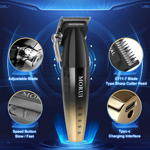 MORUI-Cortadora de pelo de 9000RPM, recortadora de pelo, juego de cortapelos profesional, recortadora de barba inalámbrica, de color champán - Product Image 4