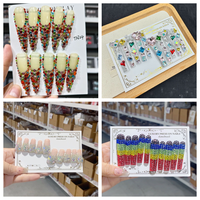 Nouvelle Mode Couverture Complète Ongles Extra Longs Faits à la Main Acrylique Presse sur Ongles Ensemble avec Colle XXXL Faux Ongles