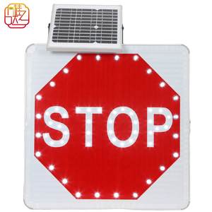 Cartello Stradale Riflettente LED Elettrico in Alluminio, Alimentato a Energia Solare, Segnale di Avvertimento per Corsie - Product Image 3