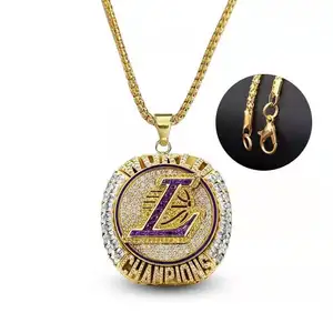 2020 Lakers Championship Necklace Zircon Crystal Pendant Fan Sports Jewelry