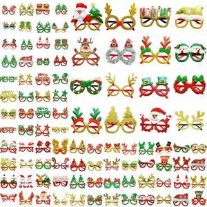 Montures de lunettes de Noël rouge vif en plastique et tissu non tissé, décorations de fête pour les festivals - Product Image 5