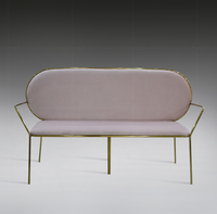 Hôtel salon or en acier inoxydable 3 places tissu canapé