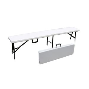 Banco Plegable de Acero Moderno de 180x28x44cm para Exteriores, Patio, Jardín, Parque, Muebles de Comedor, Duradero y Elegante - Product Image 1