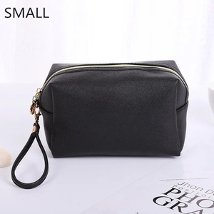 Customised Black <strong>Small</strong> Soft Eco Faux PU <strong>Leather</strong> Makeup Zipper Cosmetic Toilet Shaving Kit Pouch Travel Wash <strong>Bag</strong> for Men - Product Image 6