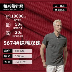 Fábrica de telas en China Custom 250g algodón perla de doble cara 40s feel Business casual Polo shirt High count High densi - Product Image 1