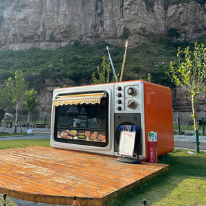 Quiosco Móvil Exterior con Forma de Televisor Vintage Único para Área Panorámica, Puesto de Barbacoa, Cafetería, Puesto de Venta Portátil - Product Image 4