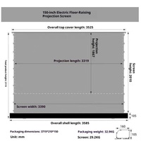 Écran de projection motorisé pour sol, en métal électrique, vente en gros d'usine, pour home cinéma, 150 pouces, 16:9