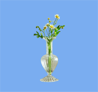 Terrarium de vase de bourgeon en verre clair de Borosilicate soufflé à la main sur mesure pour la décoration de la maison