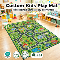 Tapis de voiture personnalisés, tapis de classe, tapis pour enfants à blocs de couleur, tapis de jeu épais pour enfants avec motifs de routes et de circulation