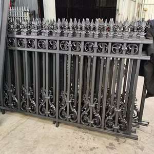 Valla de hierro forjado, suministros para exteriores, casa, patio trasero, jardín, VALLA DE Metal negro, paneles de valla de acero - Product Image 5