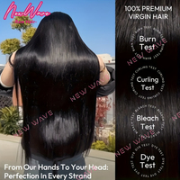 Peluca de Cabello Virgen Indio de Alta Calidad con Frente de Encaje Monofilamento, Sin Pegamento, Encaje Transparente HD, Opciones Personalizadas en Negro