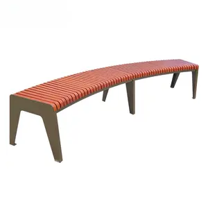Factory OEM Shopping Mall Curved Bench Patio Long Benches Outdoor Sitting Bench For Outdoor Furniture