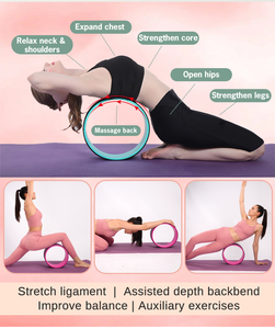 Top One Eco Friendly PU ABS Matériel Bas du Dos Massage Cercle Anneau Ensemble Gym Fitness Yoga Roue - Product Image 3