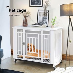 Cage pour animaux de compagnie épaisse personnalisée, motif solide, cage en métal d'intérieur, traitement des boutons, plateau en plastique pour chiens de taille moyenne à grande - Product Image 4