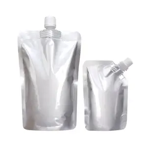 Bolsa de plástico Biodegradable, 1 litro, 1000 ml, 500ml, 200ml, bolsa personalizada de aluminio para alimentos, líquidos, boquilla