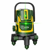 Nivel Láser Verde de Alta Potencia de Grado Industrial, 5 Líneas, Alimentado por Batería de Litio, Doble Péndulo Eléctrico, Autonivelante, Modelo 5L