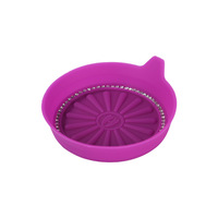 Sous-verres de voiture en silicone de luxe avec strass, antidérapants, ronds, en cristal de diamant, avec languette de traction, personnalisables OEM, vente en gros