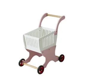 Baby Holz großen Supermarkt Einkaufs auto Kleinkind Push Cart Kinder so tun, als würden sie Küchen spielzeug wagen spielen